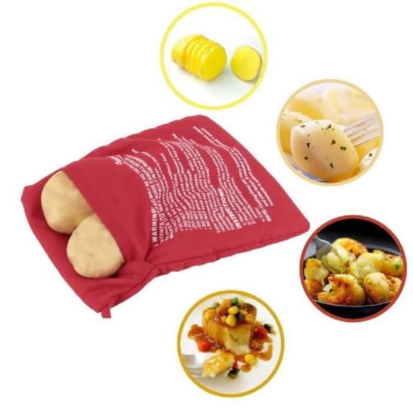 mikrovågsugnsbakade potatispåsar (röda)