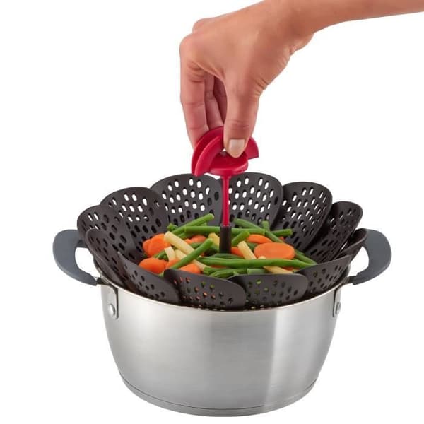 TEFAL INGENIO Ångkorg K2071614 svart och röd