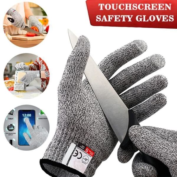 Ett par Ezlife Anti-Cut-handskar Kökshandskar Nivå 5 Skydd EN 388 Standard Arbetshandskar Köksträdgårdsarbete DIY