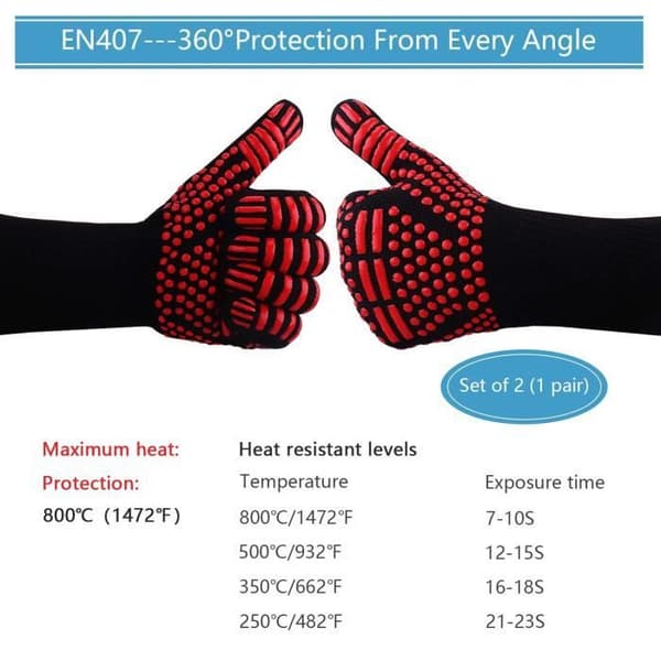 Anti-Heat Grillhandskar - Universal - Värmebeständig upp till 800°C