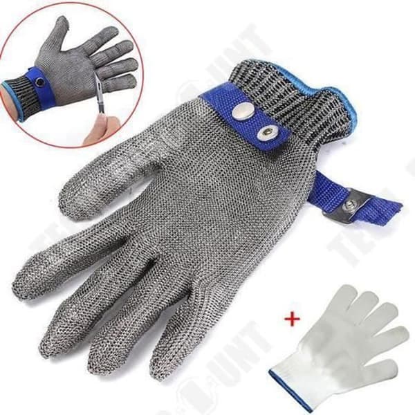 TD® Butcher Cut Protection Glove / Rostfri ståltråd - One Size Large - Grå