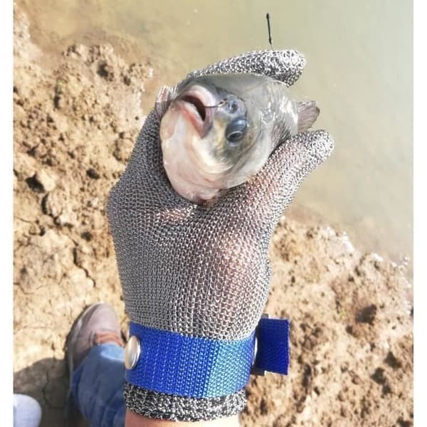 Chainmail Butcher Glove Heavy Duty Rostfritt stål Blåskuren Högpresterande nivå 5 Skyddsstorlek S a960