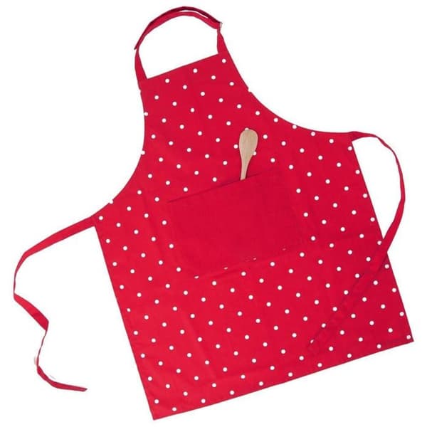 Köksförkläde - ORION - TECKA - Röd bomull - 71 x 86 cm - Frampocket