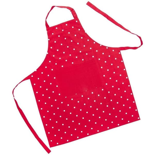 Köksförkläde - ORION - TECKA - Röd bomull - 71 x 86 cm - Frampocket