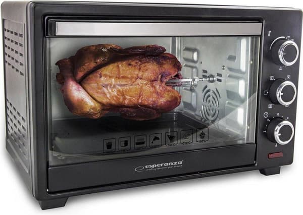 Esperanza EKO006 Miniovn med varmluft og spyd 25 l 1600W Sort
