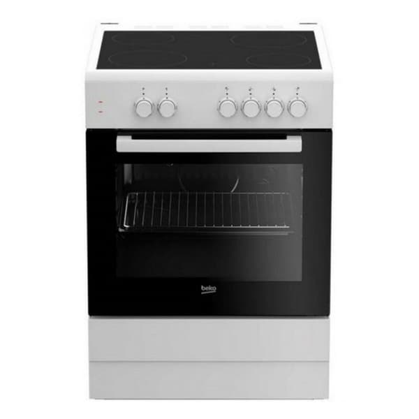 Spis med ugn och keramisk platta BEKO FSS67000GW 71 L 60 cm Vit Vit