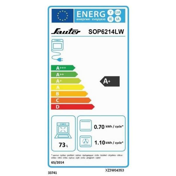 SAUTER SOP6214LW Pyrolysugn - Vit - Pyrolys - 73 L - Digital kulinarisk guide 15 recept