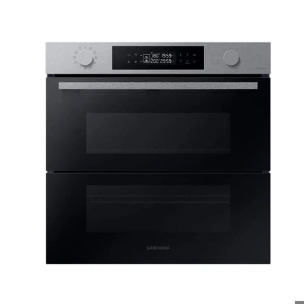 SAMSUNG Inbyggd pyrolysugn NV7B45305AS dual cook flex, 76 liter, wifi Svart, Rostfritt stål