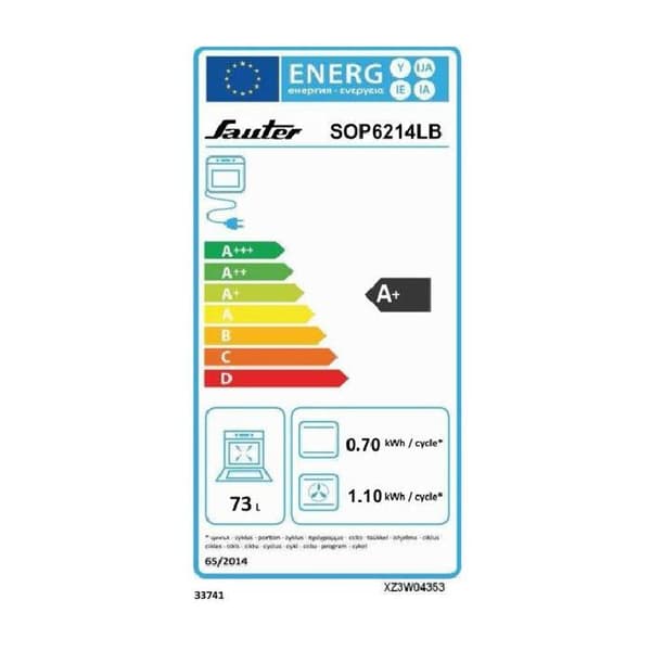 SAUTER SOP6214LB inbyggd elektrisk ugn - Pyrolys - 73 L - Kalldörr - Konvektion