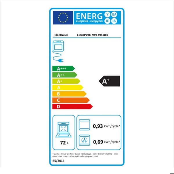 ELECTROLUX EOC8P29X inbyggnadsugn - Root &gt; Hem &gt; Stora hushållsapparater &gt; Matlagning &gt; Pyroliserade inbyggnadsugnar