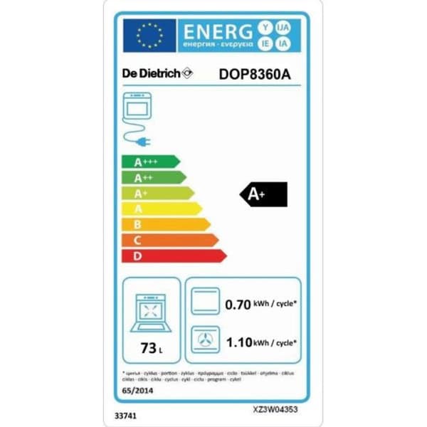 DE DIETRICH DOP8360A inbyggnadsugn - Multifunktion - Pyrolys - Ansluten - Rostfritt stål