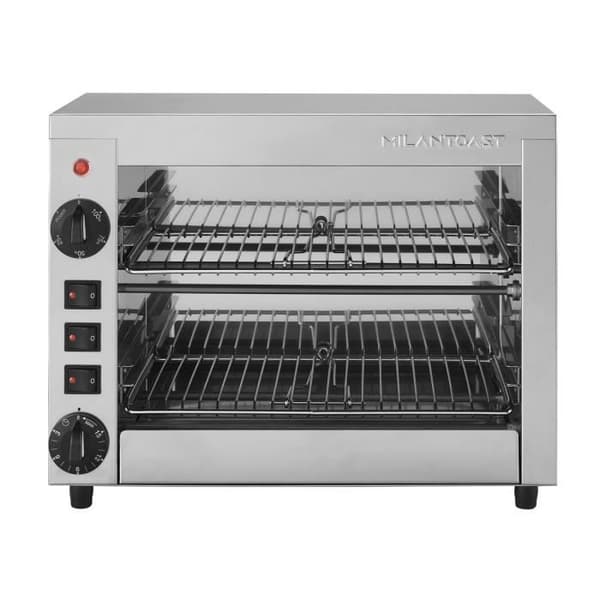 MILANTOAST professionell elektrisk brödrost - 6-platsers multifunktionsugn - Grå - 2 nivåer - 2,75 kW