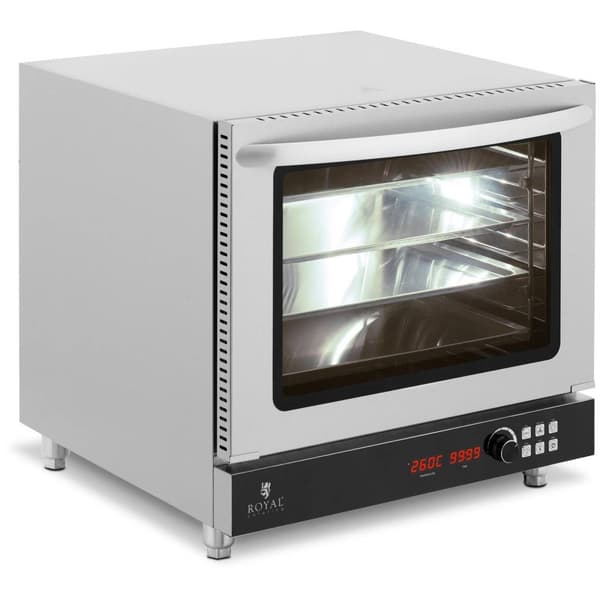 Royal Catering Konvektionsugn - 2800 W - Timer - 3 funktioner - 4 brickor