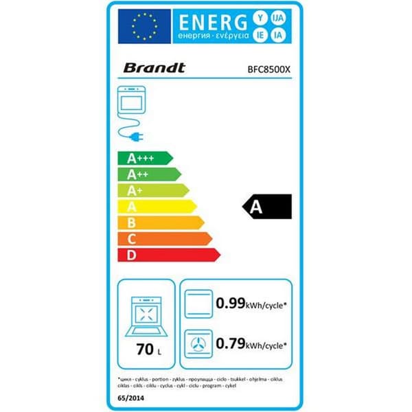 BRANDT BFC8500X Katalysugn - Integrerbar elektrisk ugn - Kalldörr - Konvektion