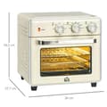 Miniatyrbillede 3 af 6: Rootz 5-i1 miniovn - 20 L Kapacitet - 1400w - 1 bagerist - 1 bageplade - 60 Min. Timer - Råhvid - 36L x 37,7W x 34,5H cm