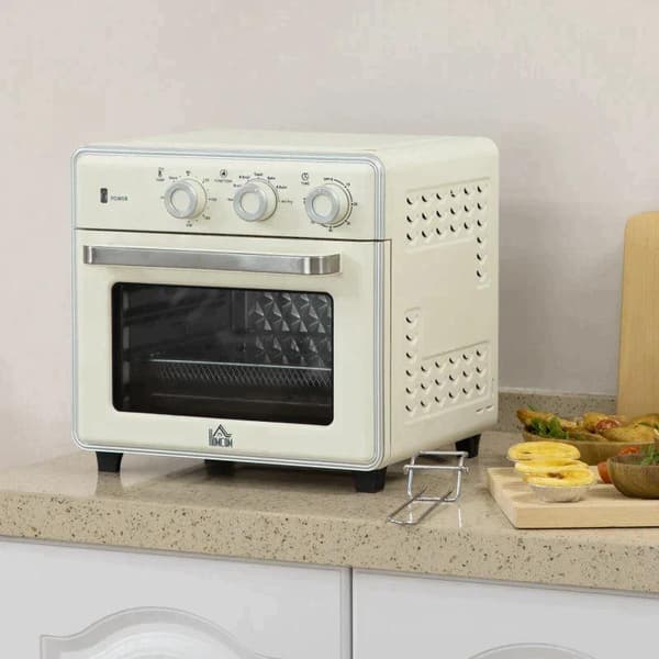 Rootz 5-i1 miniovn - 20 L Kapacitet - 1400w - 1 bagerist - 1 bageplade - 60 Min. Timer - Råhvid - 36L x 37,7W x 34,5H cm