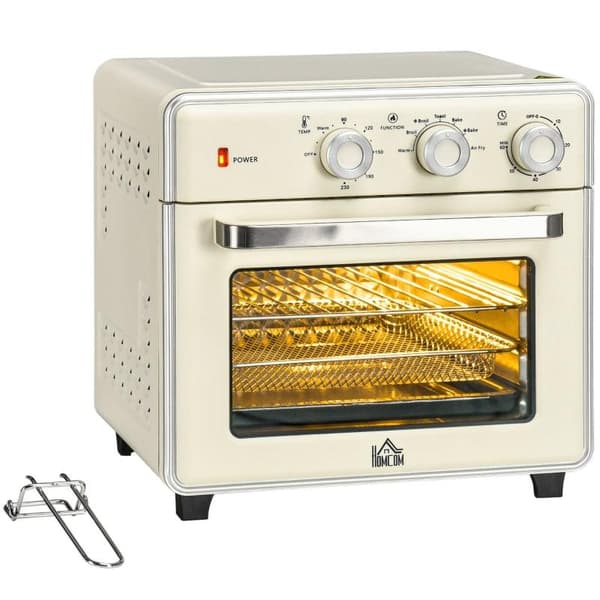 Rootz 5-i1 miniovn - 20 L Kapacitet - 1400w - 1 bagerist - 1 bageplade - 60 Min. Timer - Råhvid - 36L x 37,7W x 34,5H cm