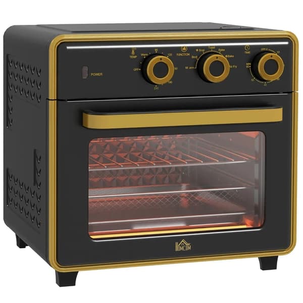 Rootz Mini Ugn - 20 Liter - Oljefri Stekning - Grillning - Bakning - Cirkulationsluft - 90-230° C - Timer - 1400W - Svart - 36cm x 37,7cm x 34,5cm