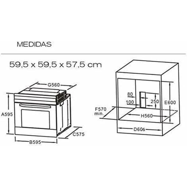 Stekeovn multifunksjon Infiniton 70WH19  70 L