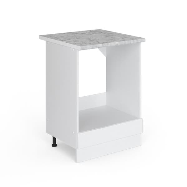 Skåp för ugn R-Line, 60cm, PT Marmor, Vit Högglans, Vit, Vicco