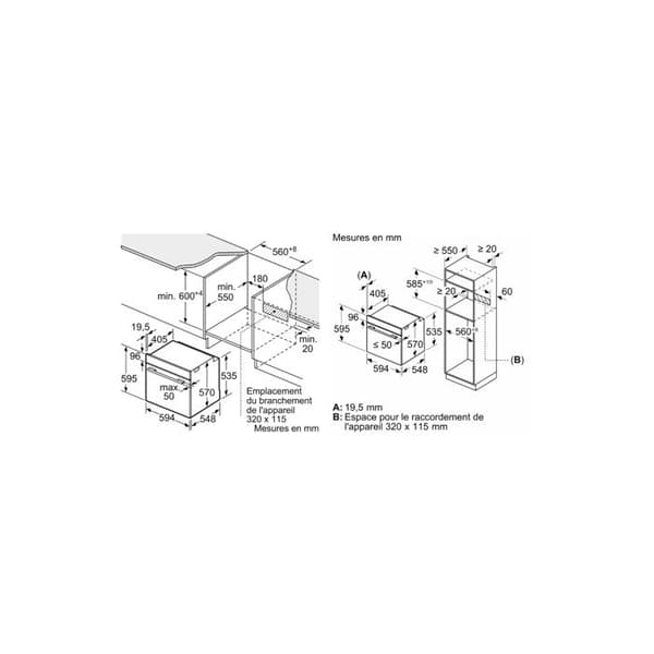 SIEMENS EcoClean HB554AER3F inbyggnadsugn, iQ300, 3D Plus varmluft