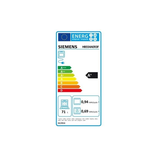 SIEMENS EcoClean HB554AER3F inbyggnadsugn, iQ300, 3D Plus varmluft