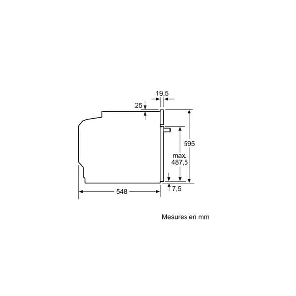 Inbyggnadsugn - BOSCH - HBA172BB0 - El - 71 L - Svart