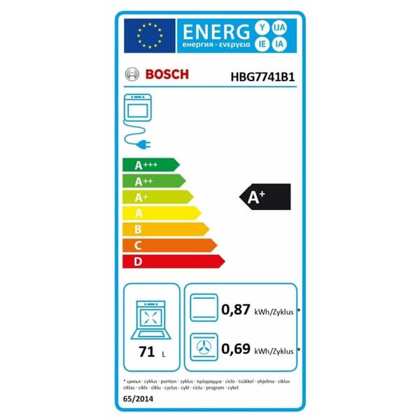 Pyrolyse ovn BOSCH HBG7741B1 3600 W 71 L