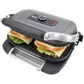 Miniatyrbild 1 av 2: TM Electron TMPGR003GRY Snabbvärmande elektrisk grill, 5-lagers non-stick beläggning, höjd- och djupkontroll