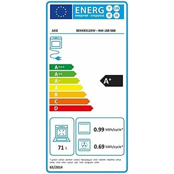 Ugn AEG BEK435120W 3000 W 71 L