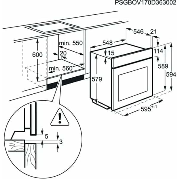 Stekeovn AEG BEK435120W 3000 W 71 L