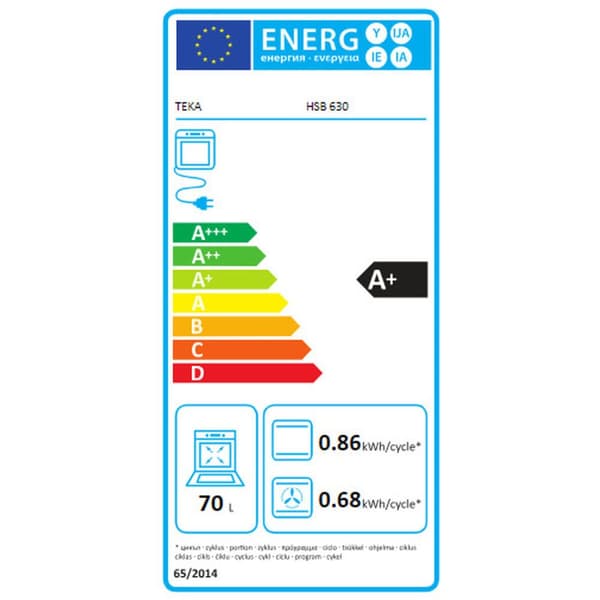 Monikäyttöinen uuni Teka Teka | Horno Multifunción A+ 70 L HydroClean A+ 2615W 70 L