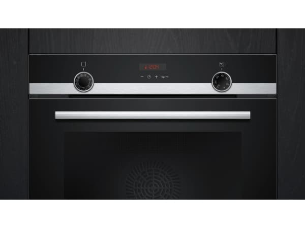 Siemens iQ300 HB574ABR3F - Ovn - innebygd - fordypning - bredde: 56 cm - dybde: 55 cm - høyde: 58.5 cm - med selvrens - Klasse A+ - rustfritt stål