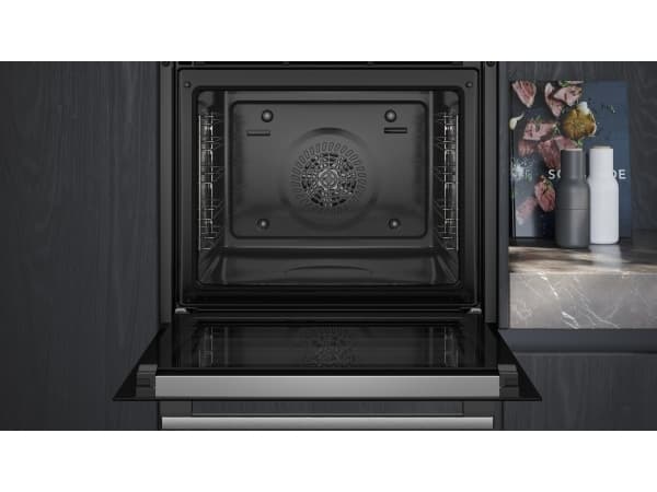 Siemens iQ300 HB574ABR3F - Ovn - innebygd - fordypning - bredde: 56 cm - dybde: 55 cm - høyde: 58.5 cm - med selvrens - Klasse A+ - rustfritt stål