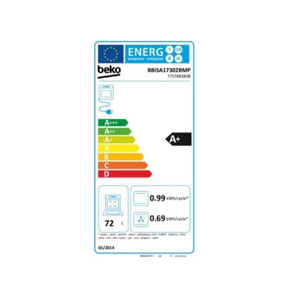 Fyra inbyggnads-Beko BBISA17302BMP