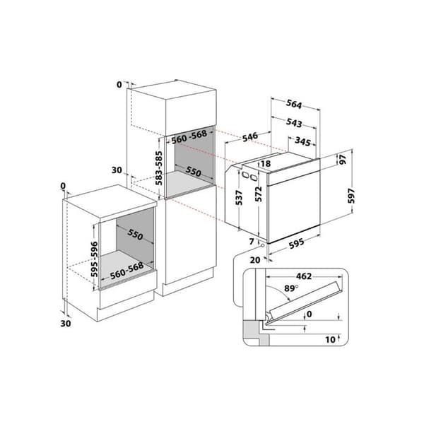 Whirlpool Four integrerbar 73l 60cm pyrolys - WOI4S8PM1SWAF