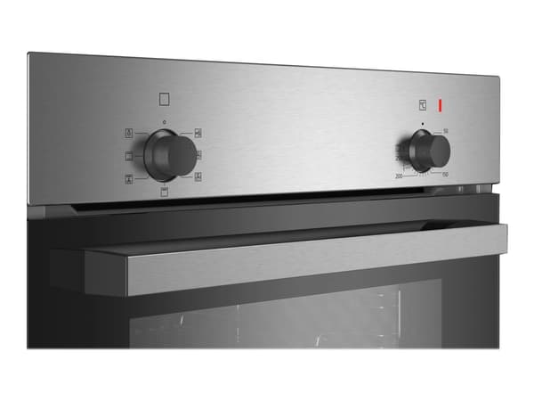 Siemens iQ100 HB010FBR1S - Ovn - innebygd - fordypning - bredde: 56 cm - dybde: 55 cm - høyde: 57.5 cm - Klasse A - rustfritt stål