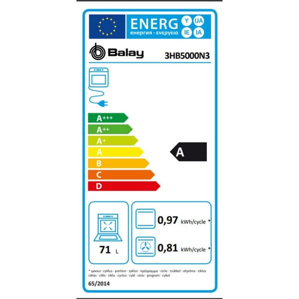 Ugn Balay 3HB5000N3 3400 W 71 L