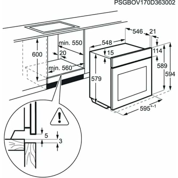 Ugn AEG BEK435120W 3000 W 71 L