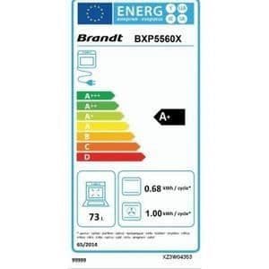 Inbyggd elektrisk ugn - Pyrolys - Pulserande cirkulerande värme - BRANDT BXP5560X - Rostfritt stål - 73 L - Energiklass A+
