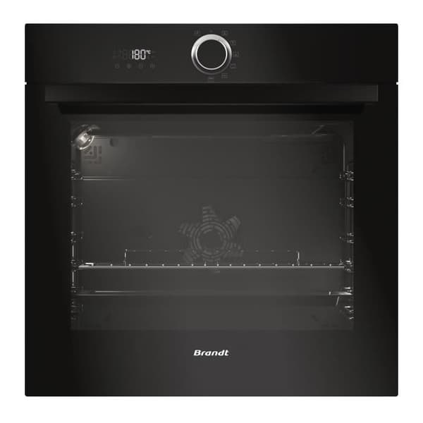 Inbyggd elektrisk ugn - Pyrolys - Cirkulerande varmluft - BRANDT BXP5560B - Svart - 73L - A+