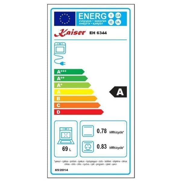 Kaiser EH 6344+KCT 6715 F Ara, elektrisk ugn, 79L + elektrisk spishäll 60 cm
