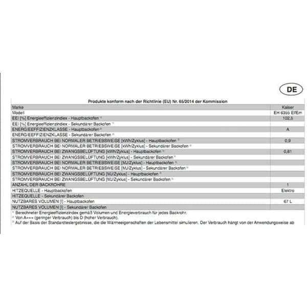Kaiser Empire fyra elektriska inbyggnadsugn Eh 6355 ElfEm + Kaiser induktionshäll KCT 4795 FI ElfAD