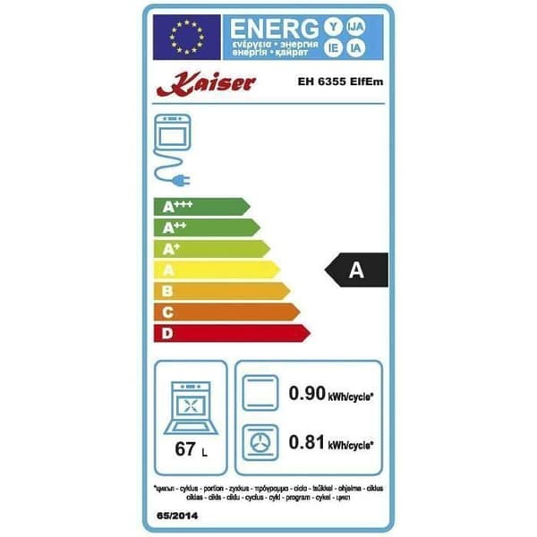 Kaiser Empire fyra elektriska inbyggnadsugn Eh 6355 ElfEm + Kaiser induktionshäll KCT 4795 FI ElfAD