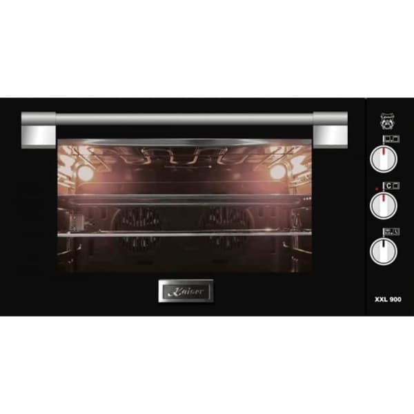 Kaiser Küchengeräte Inbyggnadsugn "EG 9371", Gaspanna inbyggnadsugn 90 cm 79L autark iskåp med självrenande svart glas