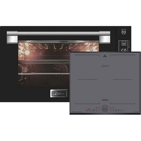 Kaiser EH 9309 +KCT 6730 FIG, Inbyggnadsugn 90 cm 105L svart glas + Induktionshäll 60 cm