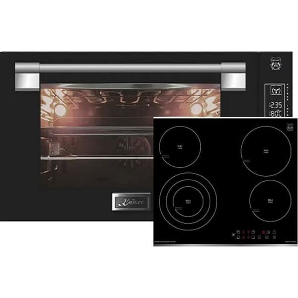 Kaiser EH 9309+KCT 6703, Fyra inbyggnadsugnar 90 cm 105L + elektrisk spishäll, 60 cm
