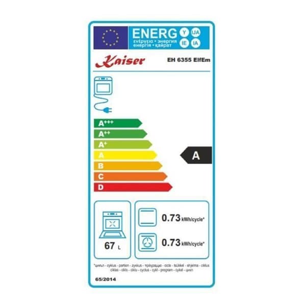 Kaiser Eh 6355 ElfEm+KCt 6395 IelfEm, Fyra inbyggda 67L+induktionshäll 60 cm