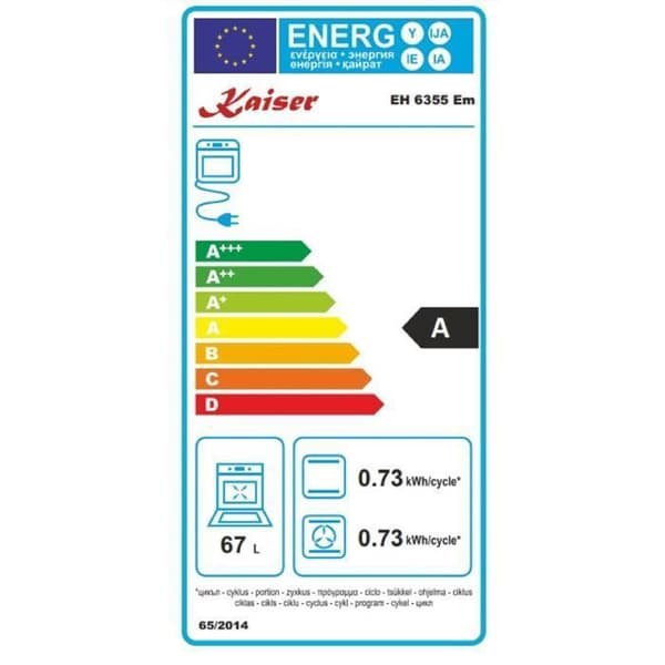 Kaiser EH 6355 Em+KCT 6705 FI, Inbyggd elektrisk ugn retro 60 cm 67L + induktionshäll 60 cm