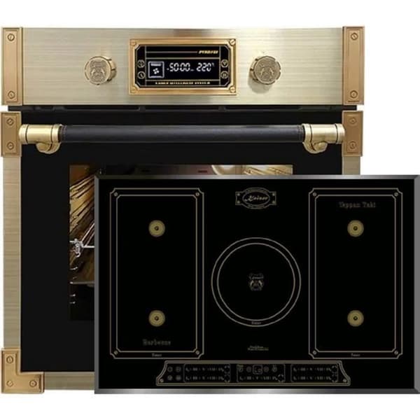 Kaiser EH 6427 AD+KCT 7797 FI Em, Retro inbyggnadsugn 73L 60 cm+ induktionsspis 77 cm